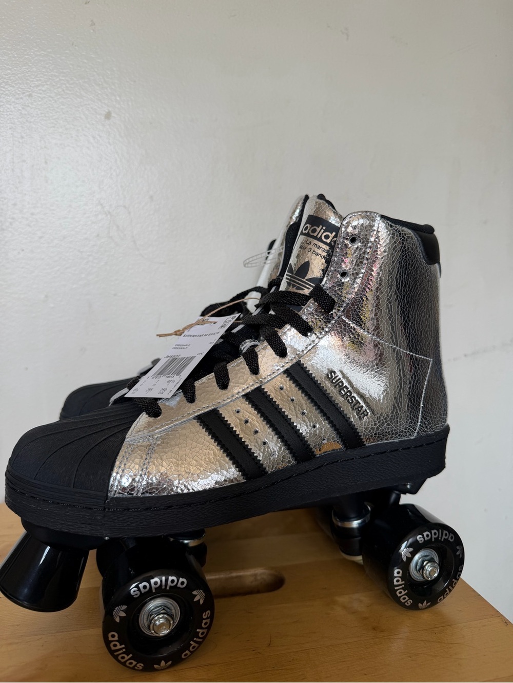 Adidas Silver and Black High-Top Roller Skate Sneakers - Picture 5 of 9